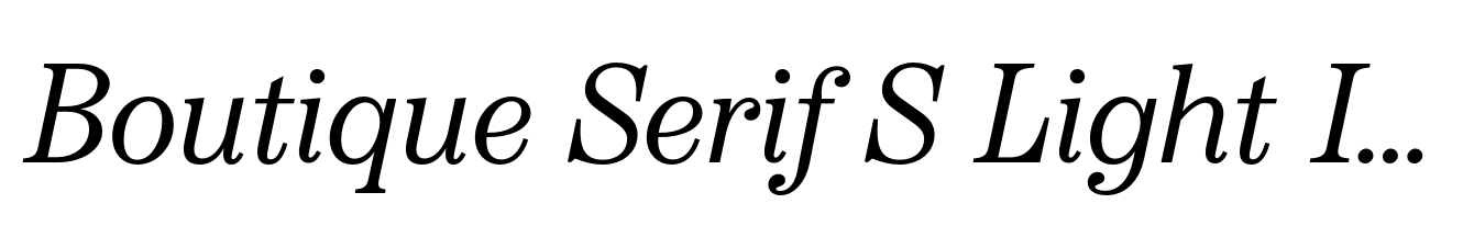 Boutique Serif S Light Italic